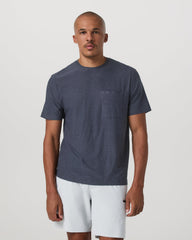 Short Sleeve Strato Pocket Tee-Relaxed Fit Dark Azure Heather | Vuori Clothing