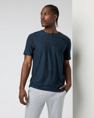 Strato Tech Tee Men's Navy Heather Blue Tee | Vuori Outlet