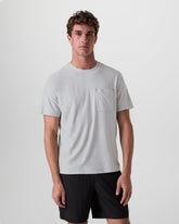 Short Sleeve Strato Pocket Tee - Relaxed Fit Platinum Heather | Vuori On sale