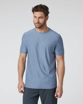 Strato Tech Tee Men's Chambray Heather Workout Shirt | Vuori