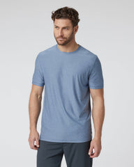 Strato Tech Tee Men's Chambray Heather Workout Shirt | Vuori