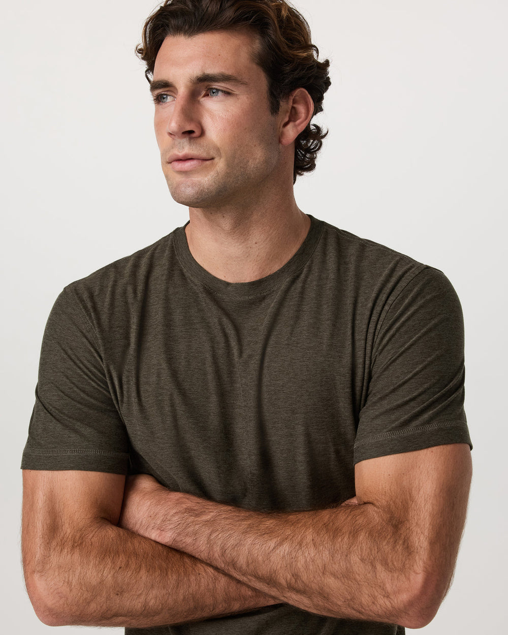 Strato Tech Tee Men's Dark Oregano Heather T-Shirt | Vuori
