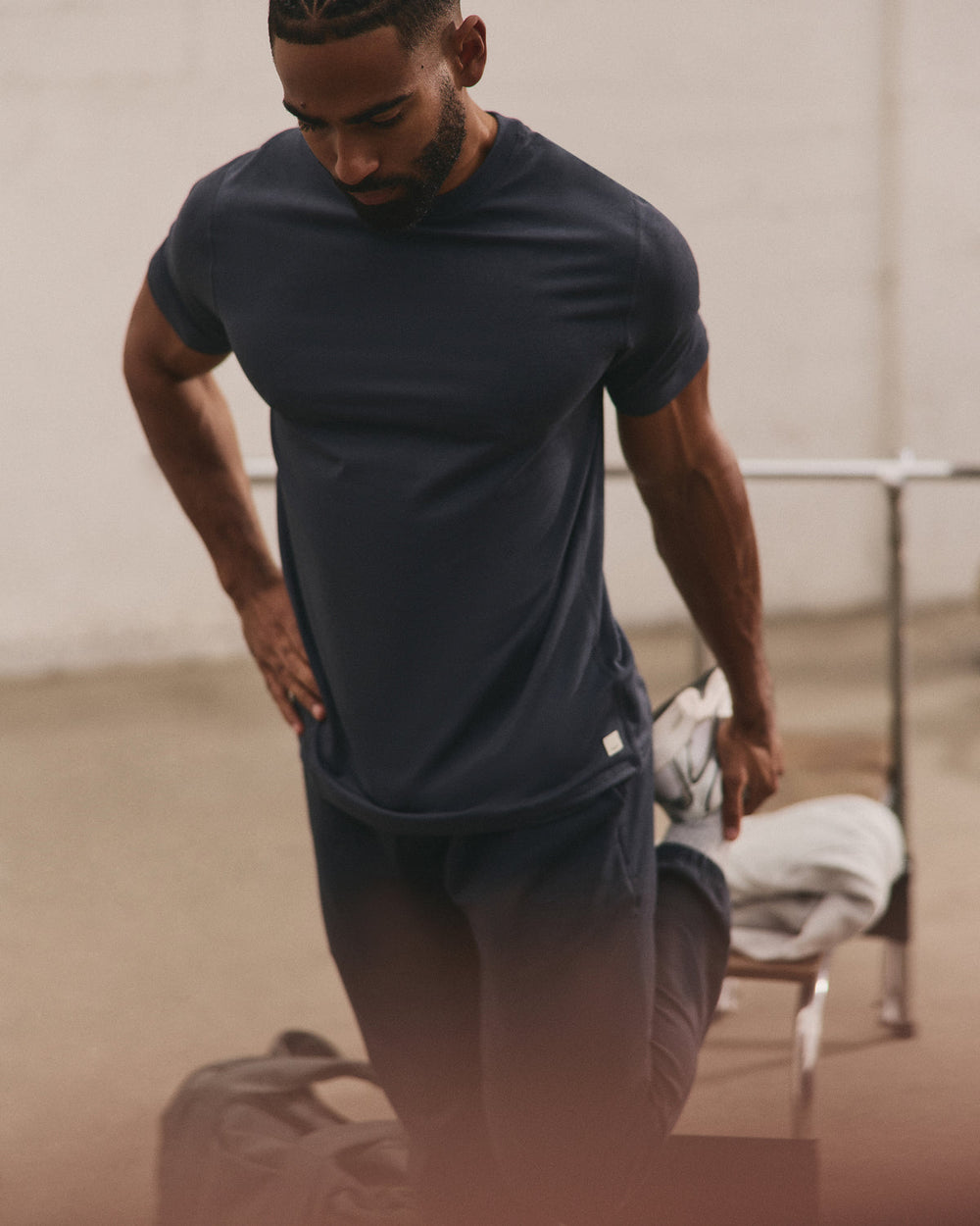 Short Sleeve Ponto Tee - Relaxed Fit Midnight Heather | Vuori Outlet