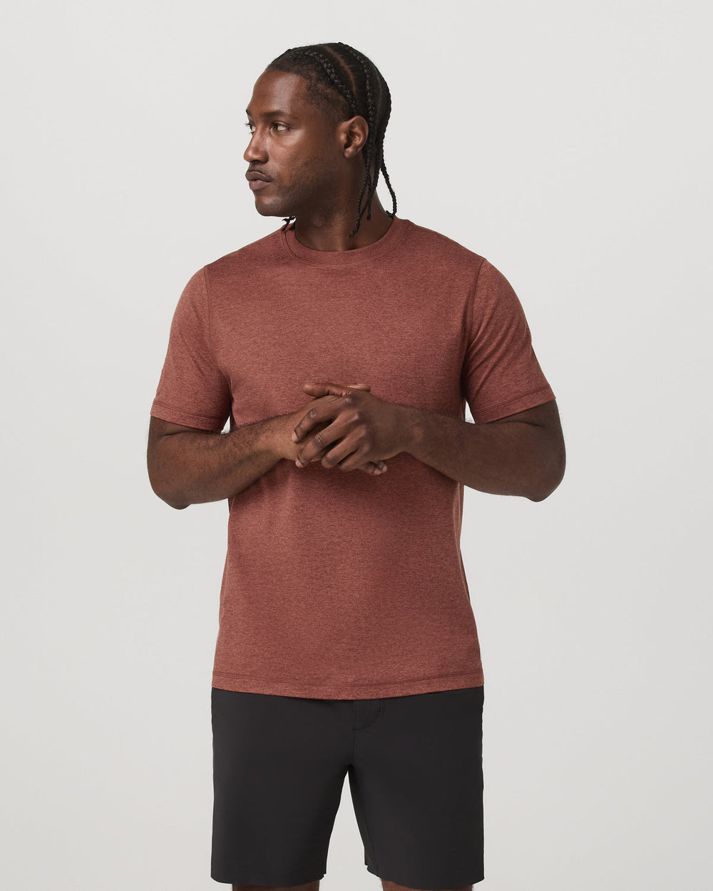 Short Sleeve Ponto Performance Tee Firebrick Heather | Vuori Outlet