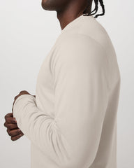 Men's Long Sleeve Ponto Performance Tee Oatmeal Heather | Vuori Online