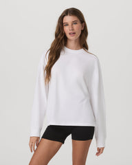Long Sleeve Heavyweight Cotton Tee Women's White Shirt | Vuori Clothing