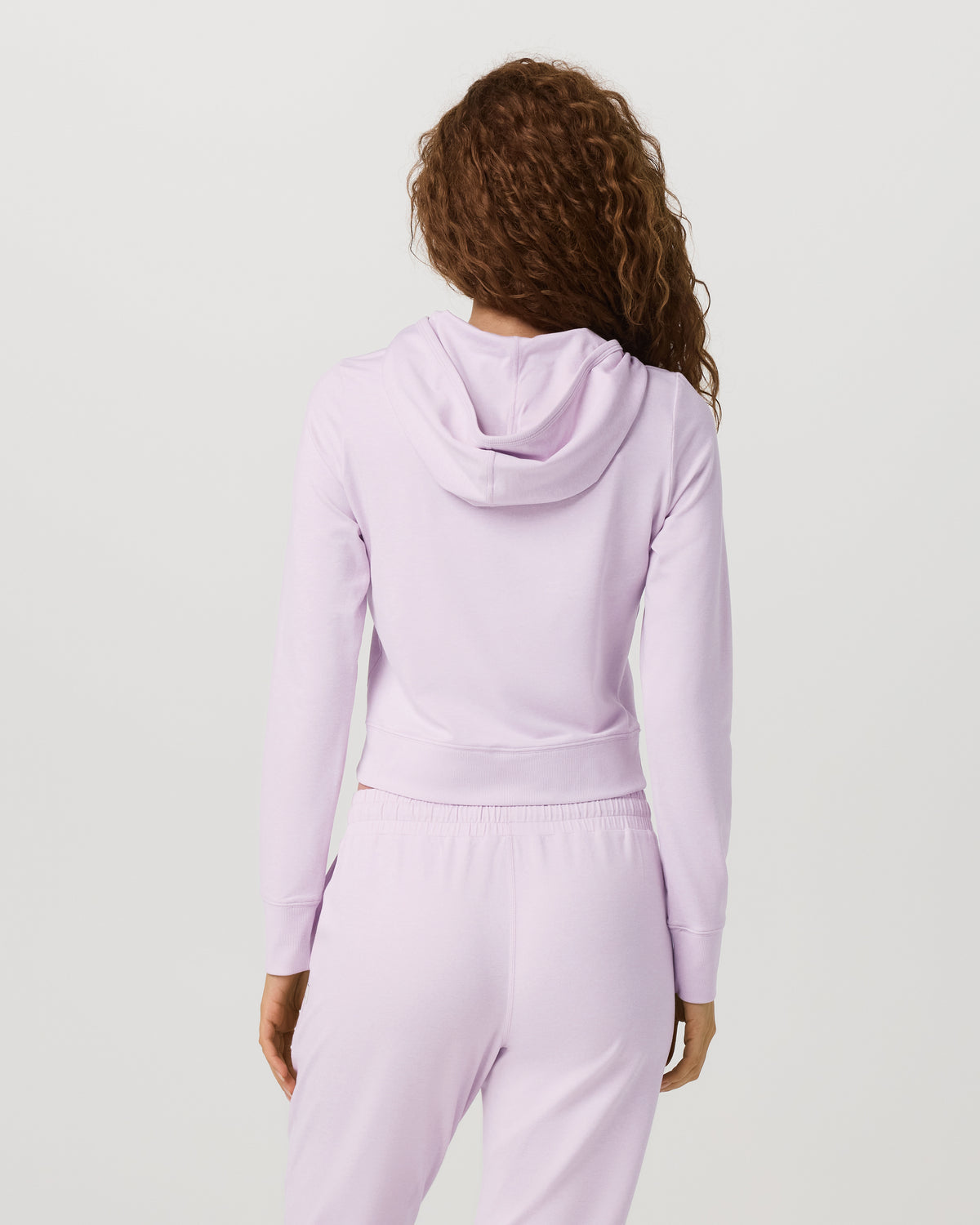 Halo Mini Full Zip Hoodie Lilac Breeze Heather Fitted Hoodie | Vuori Online