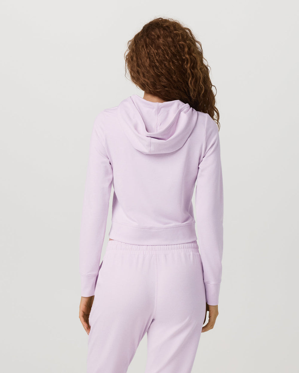 Halo Mini Full Zip Hoodie Lilac Breeze Heather Fitted Hoodie | Vuori Online
