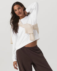 Sedona Seams Crew Women's White Fleece Sweatshirt | Vuori Sale