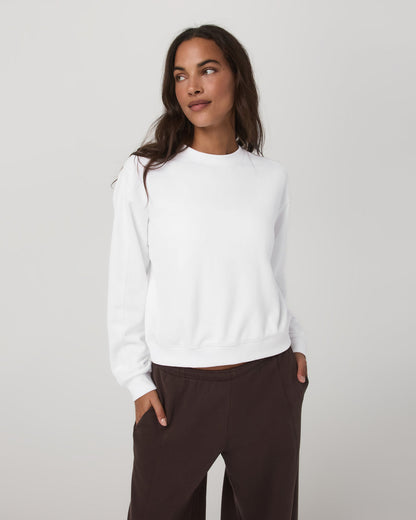 Sedona Seams Crew Women's White Fleece Sweatshirt | Vuori Sale