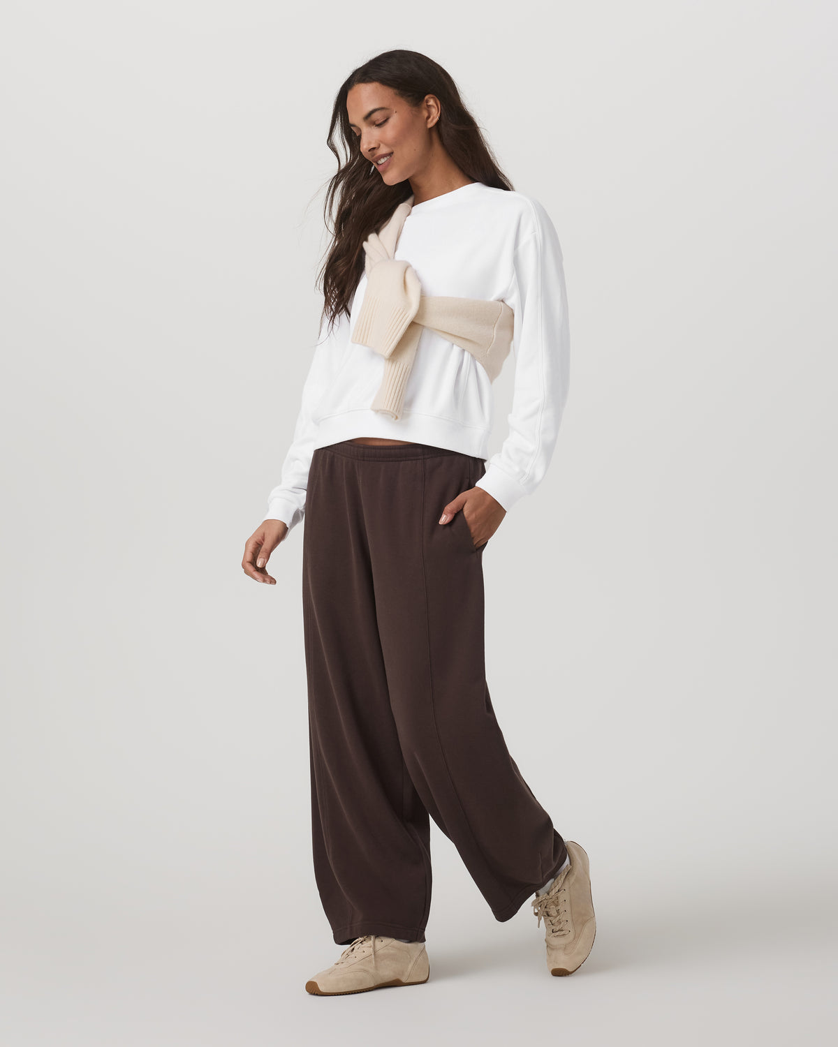 Sedona Seams Crew Women's White Fleece Sweatshirt | Vuori Sale