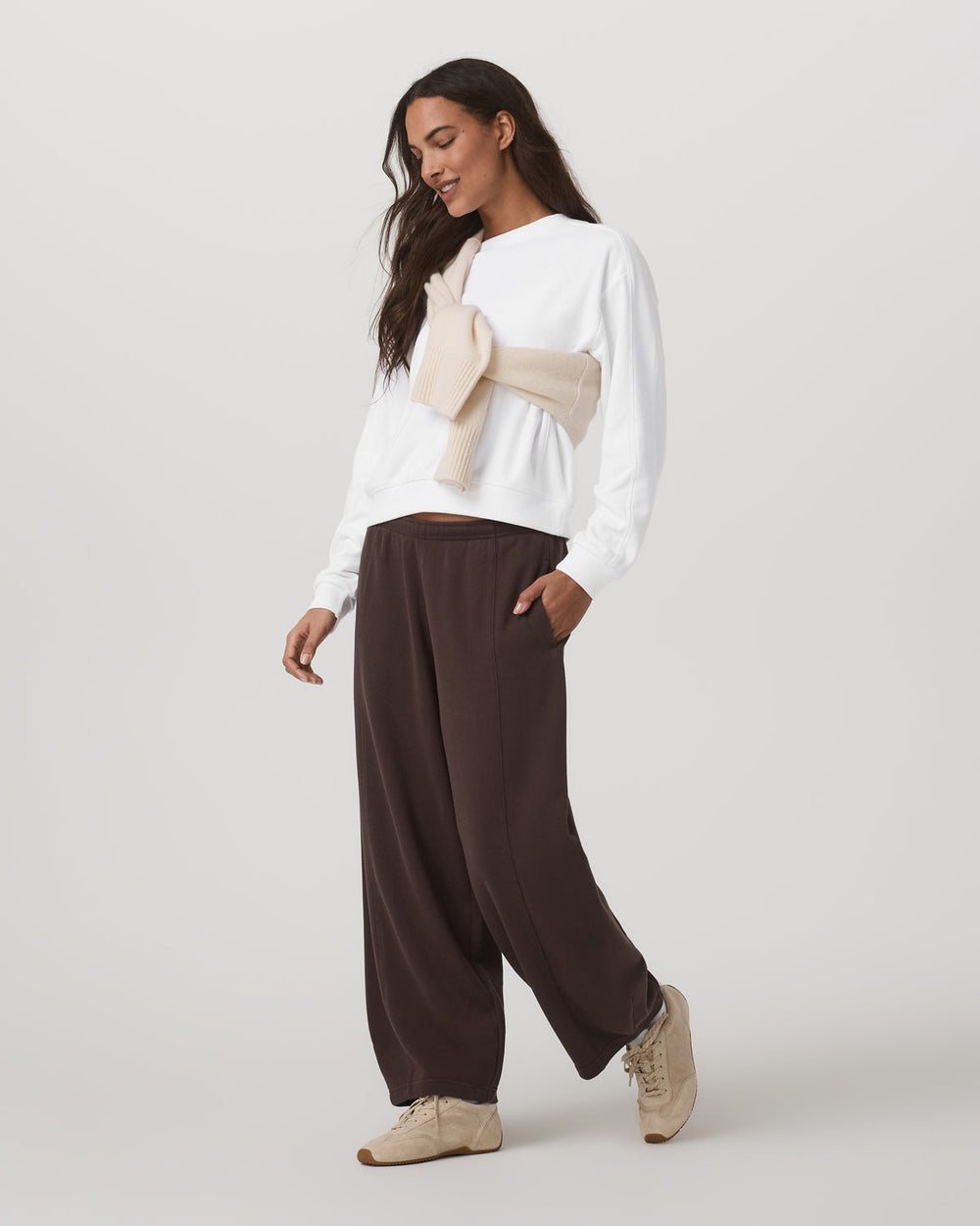 Sedona Seams Crew Women's White Fleece Sweatshirt | Vuori Sale