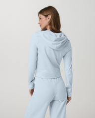 Halo Mini Full Zip Hoodie Soft Sky Heather Cropped Hoodie | Vuori US