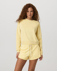 Halo Modern Crew Lemon Snap Heather Lounge Sweatshirt | Vuori