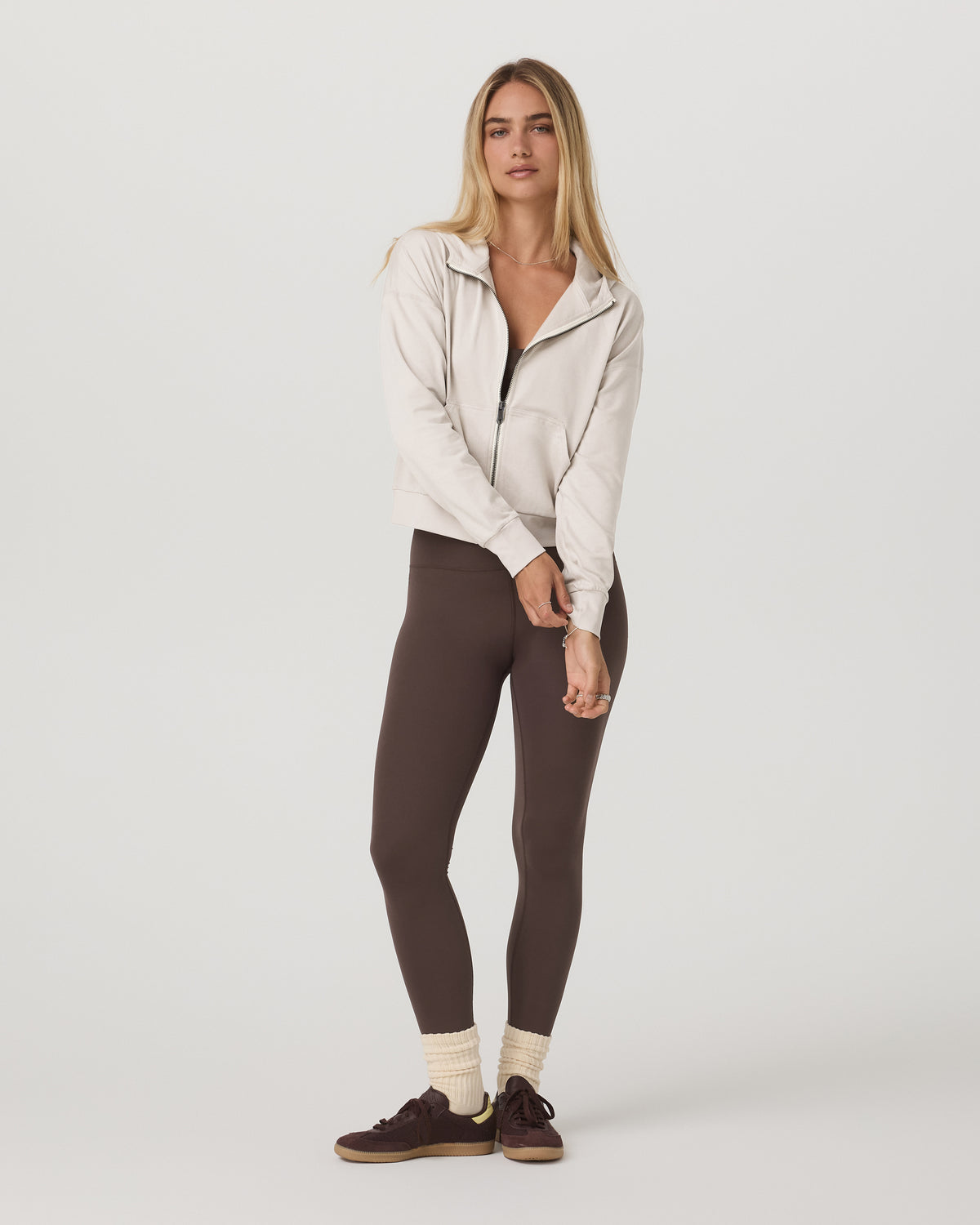 Halo Full Zip Hoodie Women's Ecru Heather Hoodie | Vuori Sale