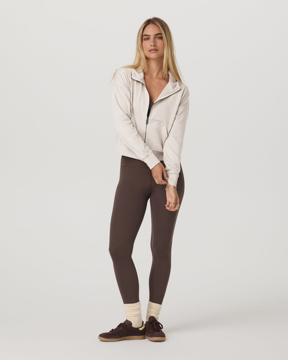 Halo Full Zip Hoodie Women's Ecru Heather Hoodie | Vuori Sale