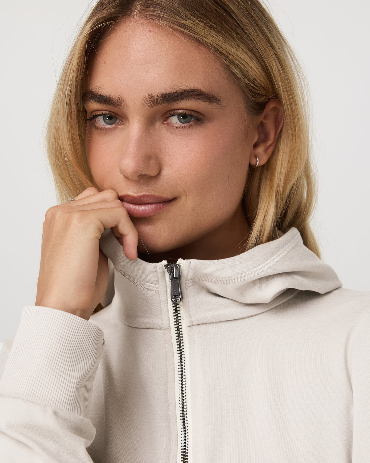 Halo Full Zip Hoodie Women's Ecru Heather Hoodie | Vuori Sale