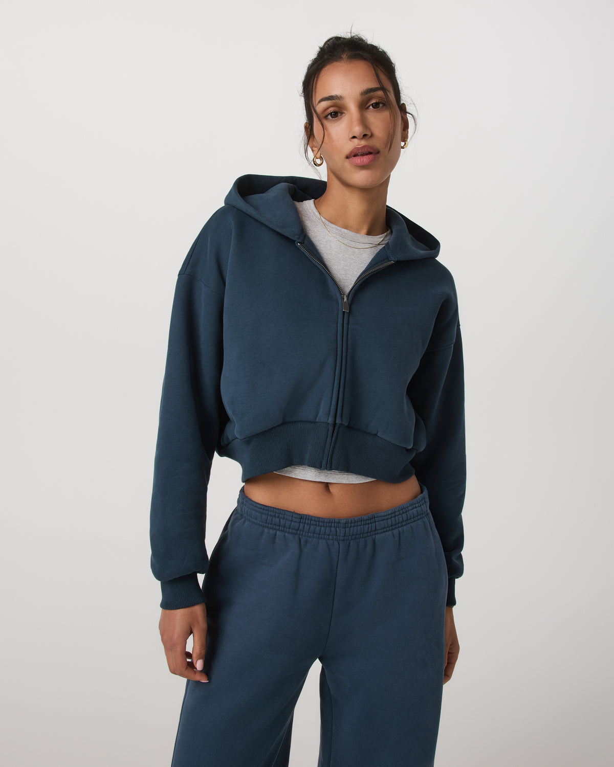 Restore Mini Full Zip Hoodie Ocean Blue Oversized Hoodie | Vuori For sale