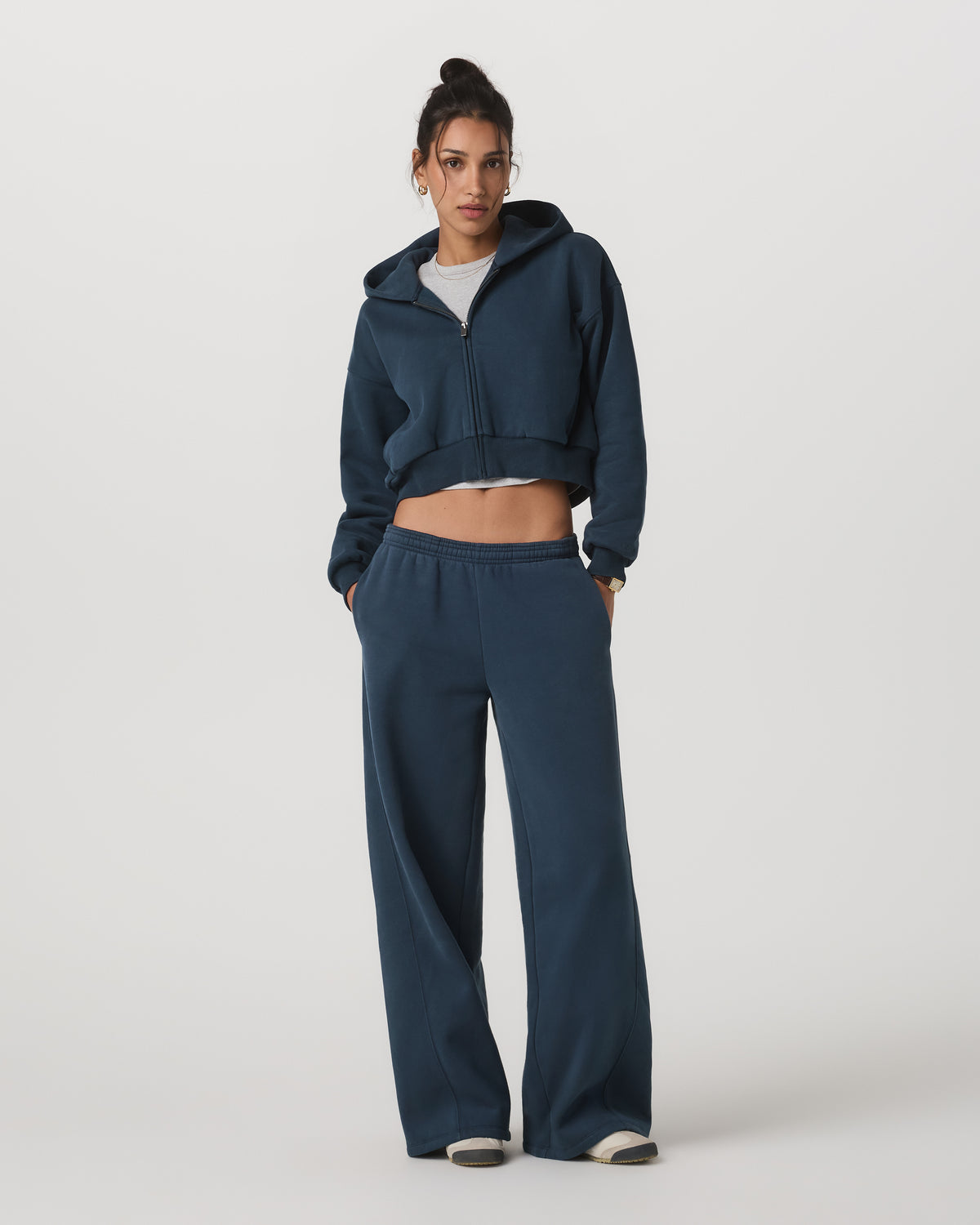 Restore Mini Full Zip Hoodie Ocean Blue Oversized Hoodie | Vuori For sale