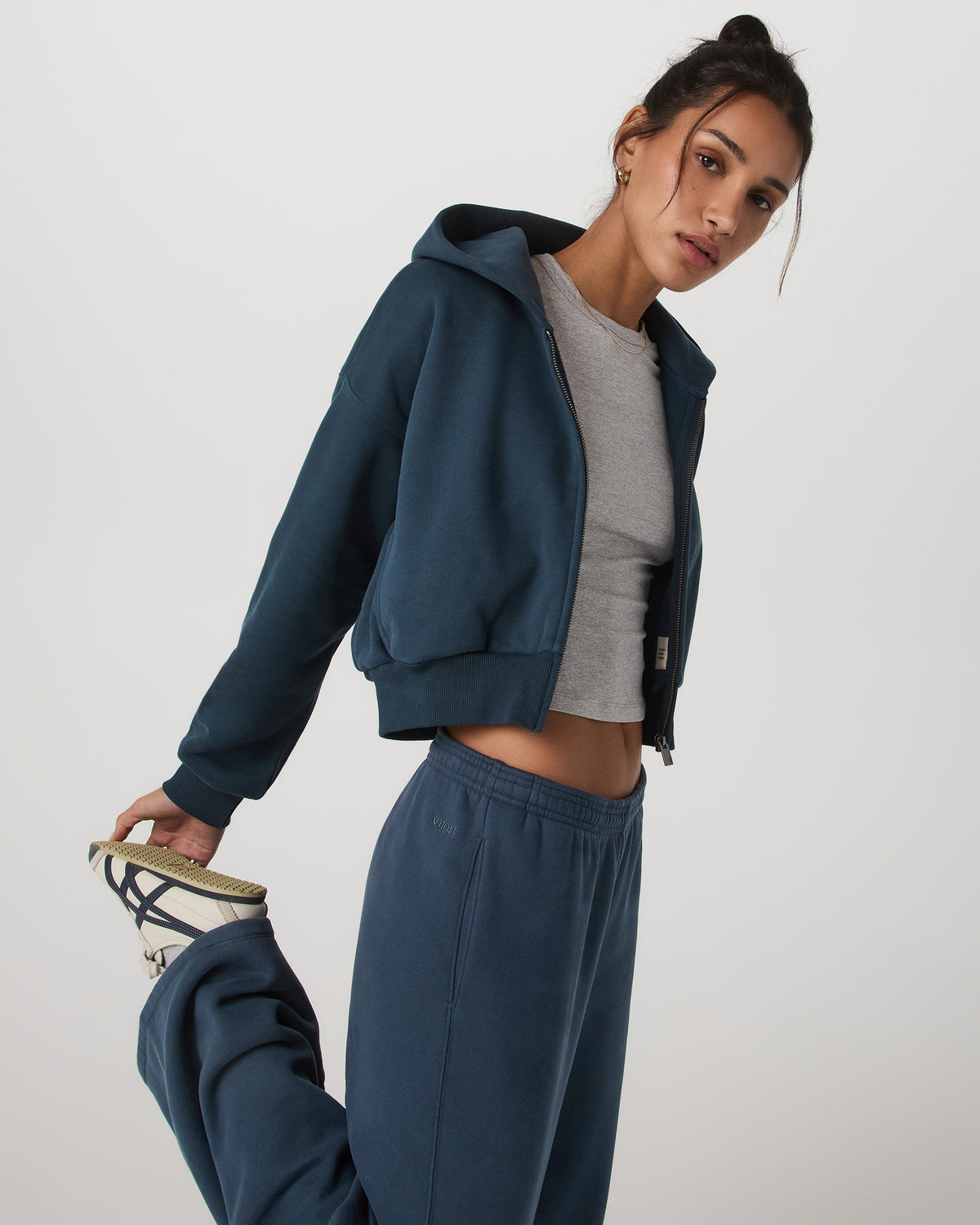 Restore Mini Full Zip Hoodie Ocean Blue Oversized Hoodie | Vuori For sale
