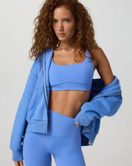Restore Full Zip Hoodie Riviera Blue Zip-Up Sweater | Vuori US