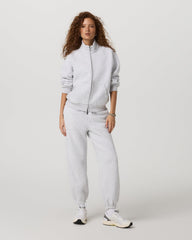 Restore Double Zip Sweatshirt Pale Grey Heather Full-Zip | Vuori Clothing