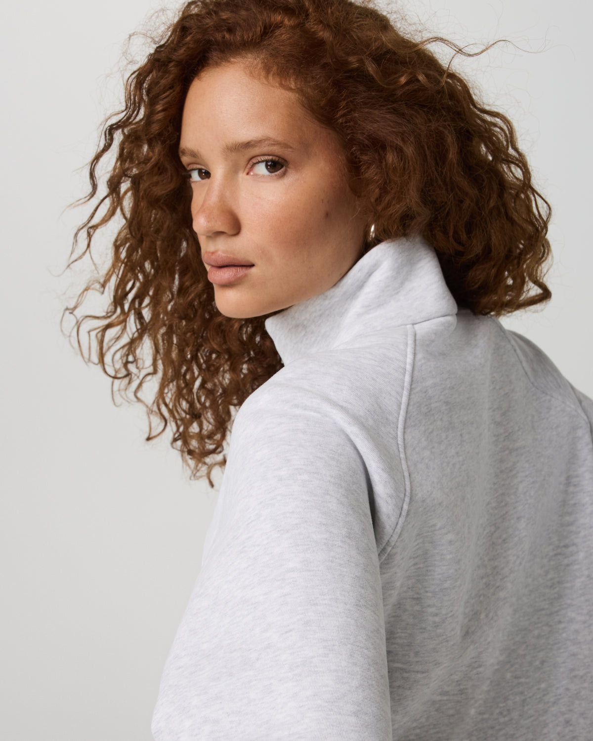 Restore Double Zip Sweatshirt Pale Grey Heather Full-Zip | Vuori Clothing