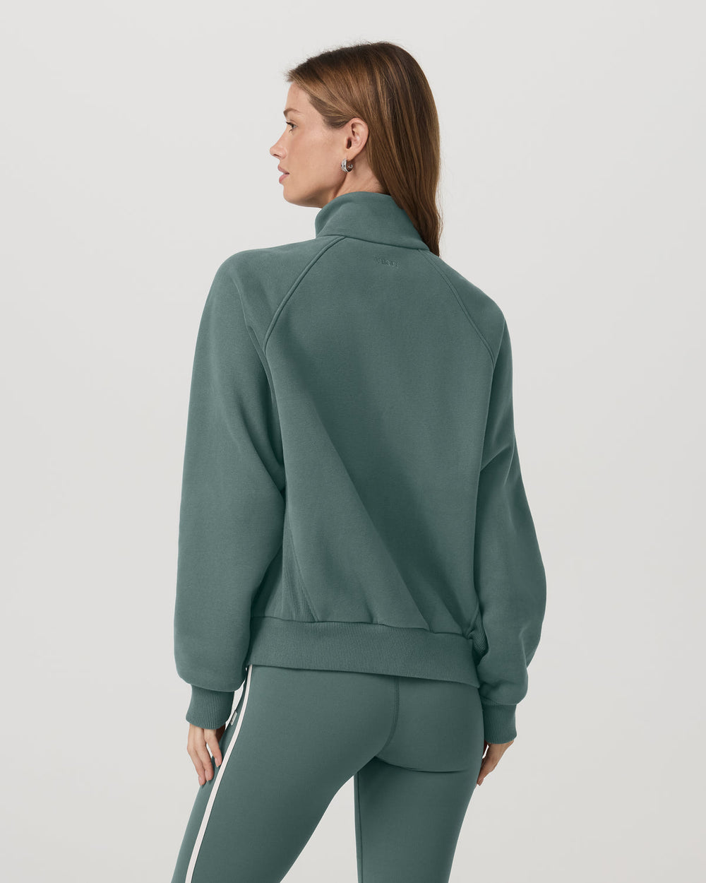 Restore Double Zip Sweatshirt Agate Green Full-Zip Fleece | Vuori