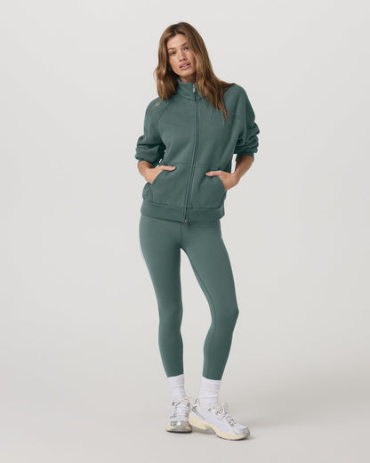 Restore Double Zip Sweatshirt Agate Green Full-Zip Fleece | Vuori