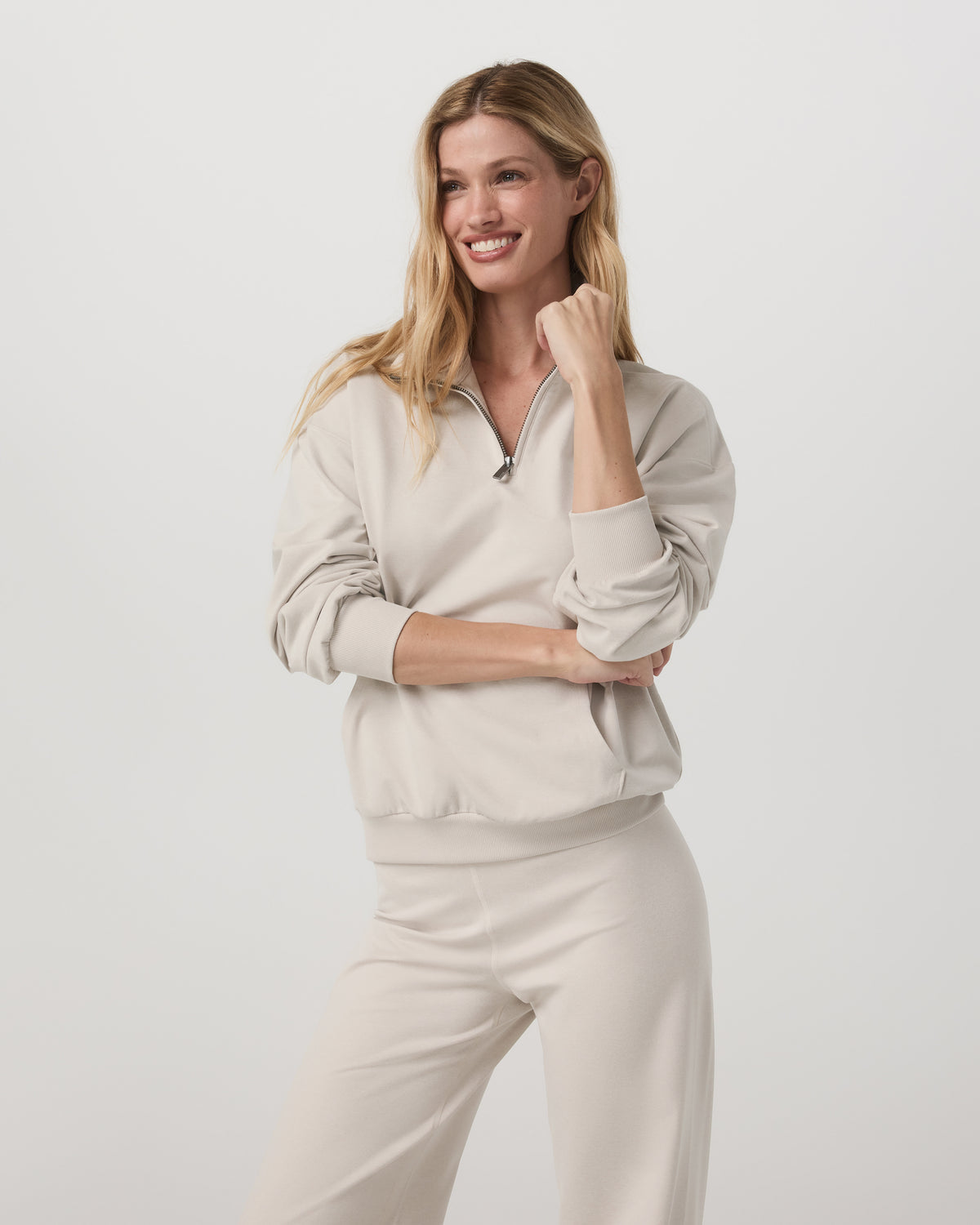Granite Half Zip Women's Oatmeal Heather Sweatshirt | Vuori Outlet