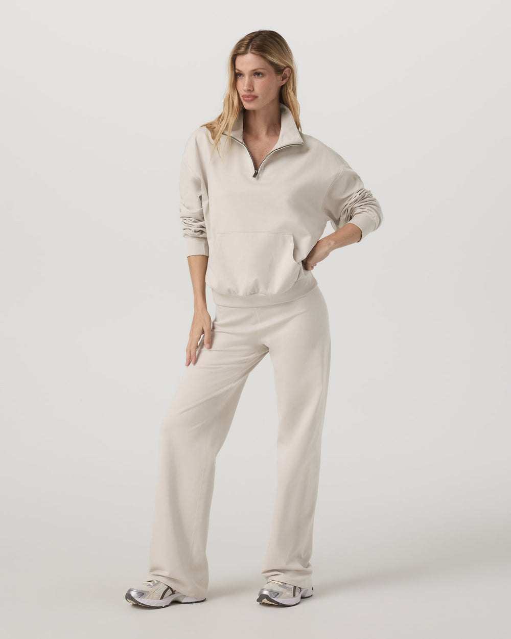 Granite Half Zip Women's Oatmeal Heather Sweatshirt | Vuori Outlet