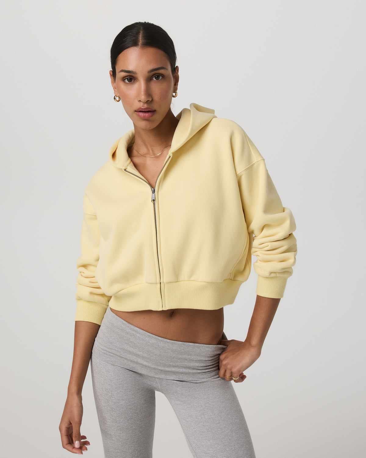 Restore Mini Full Zip Hoodie Lemon Snap Oversized Hoodie | Vuori Clothing