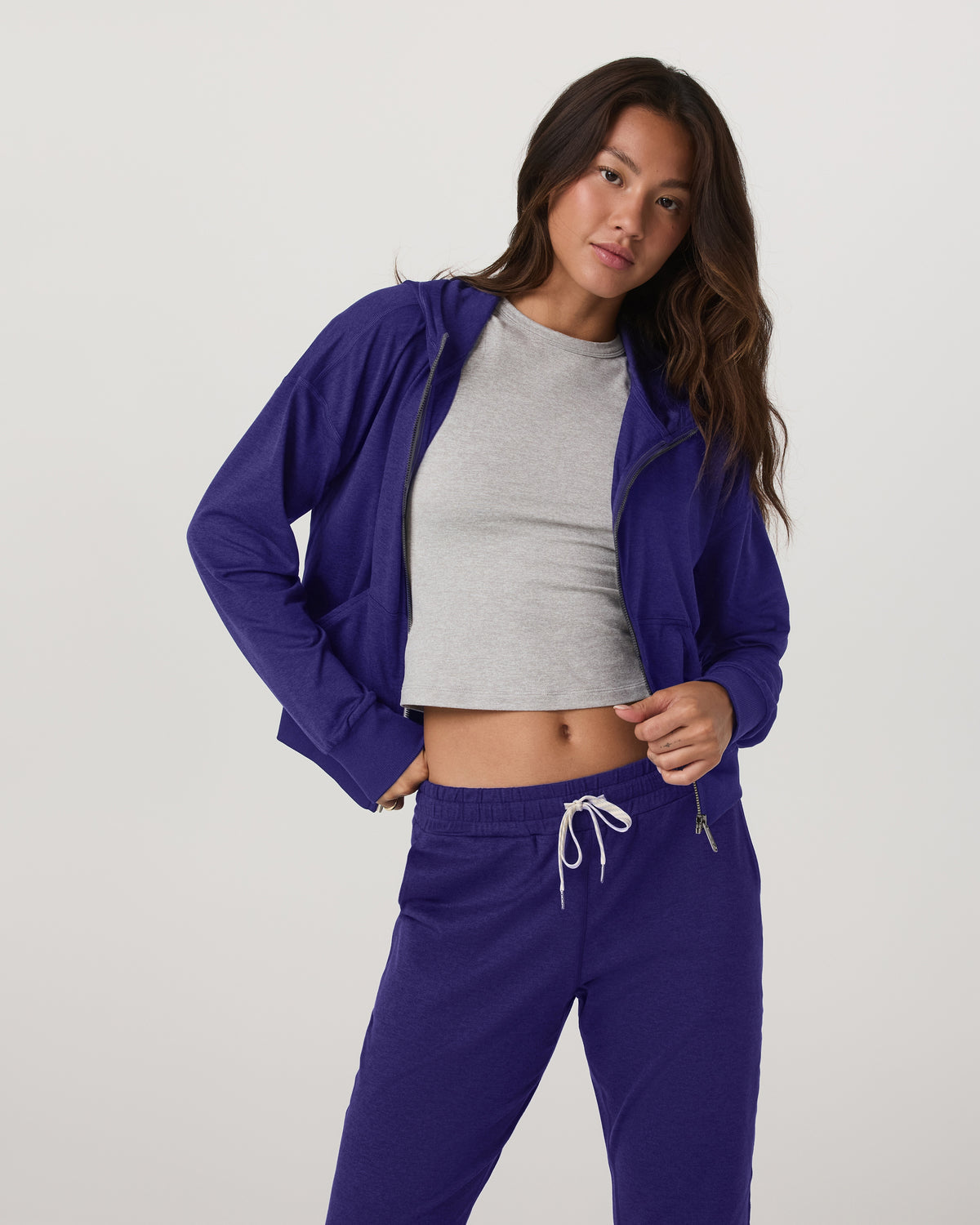 Halo Full Zip Hoodie Women's Stellar Sky Heather Hoodie | Vuori On sale