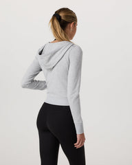 Halo Mini Full Zip Hoodie Pale Grey Heather | Vuori Online