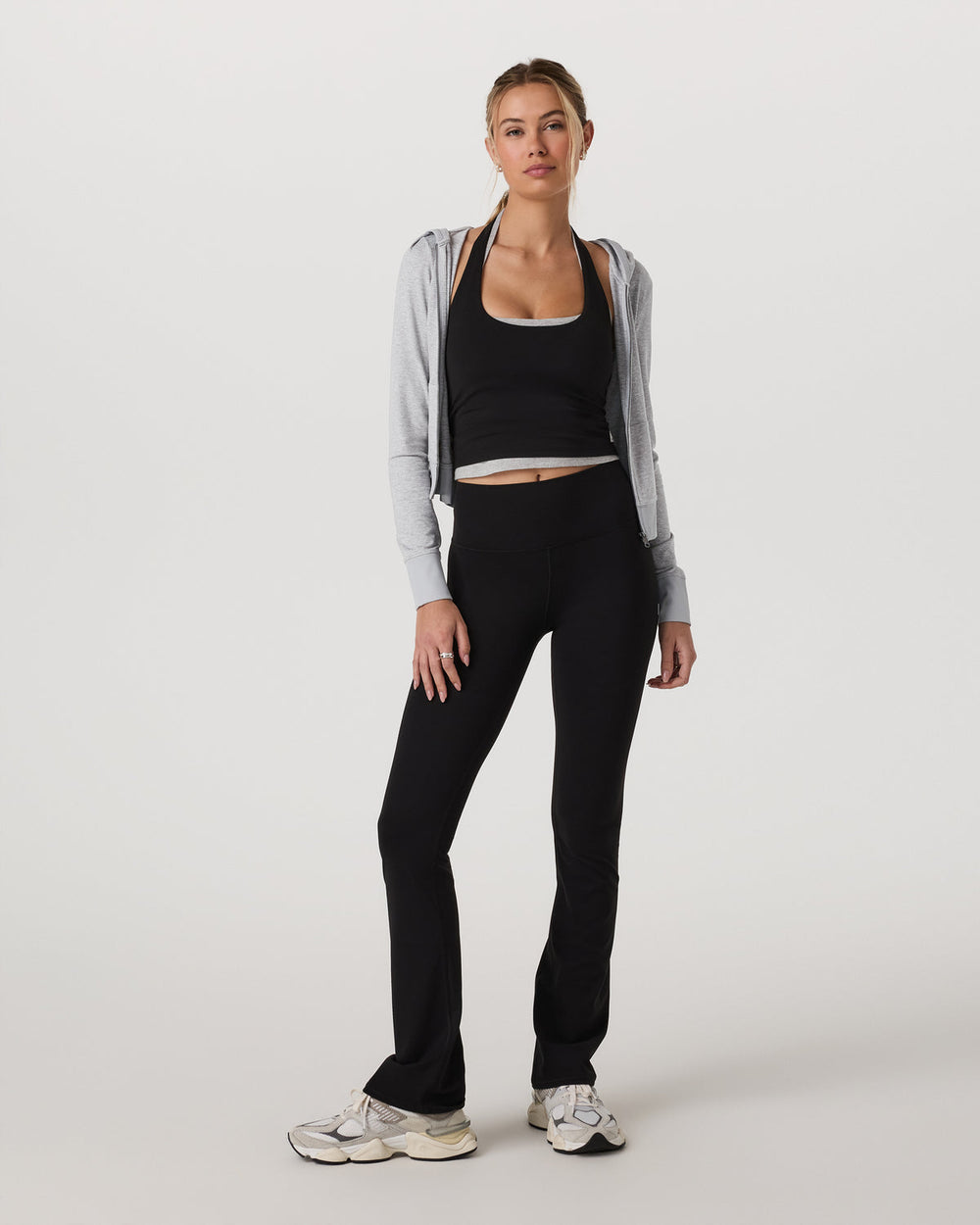 Halo Mini Full Zip Hoodie Pale Grey Heather | Vuori Online