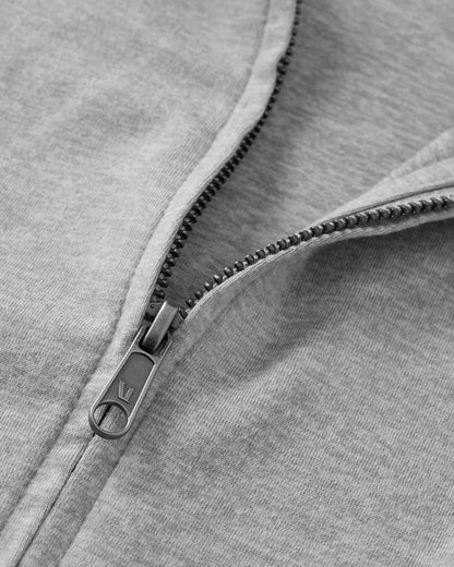 Halo Mini Full Zip Hoodie Pale Grey Heather | Vuori Online