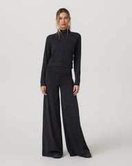 Halo Mini Track Jacket Women's Solid Black Cropped Zip-Up | Vuori Outlet