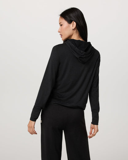 Halo Essential Hoodie Black Heather Sweatshirt | Vuori US