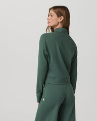 Halo Mini Track Jacket Women's Agate Green Cropped Zip-Up | Vuori Clothing