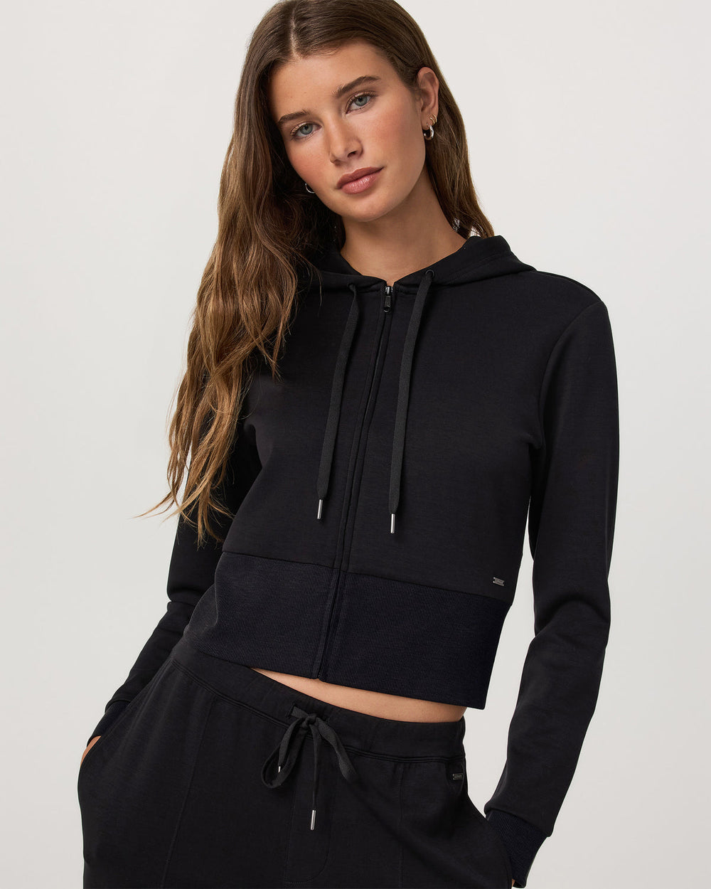 Compose Full Zip Hoodie Women's Black Zip-Up Jacket | Vuori