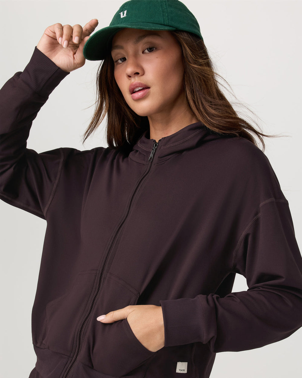 Halo Full Zip Hoodie Women's Raisin Hoodie | Vuori Sale