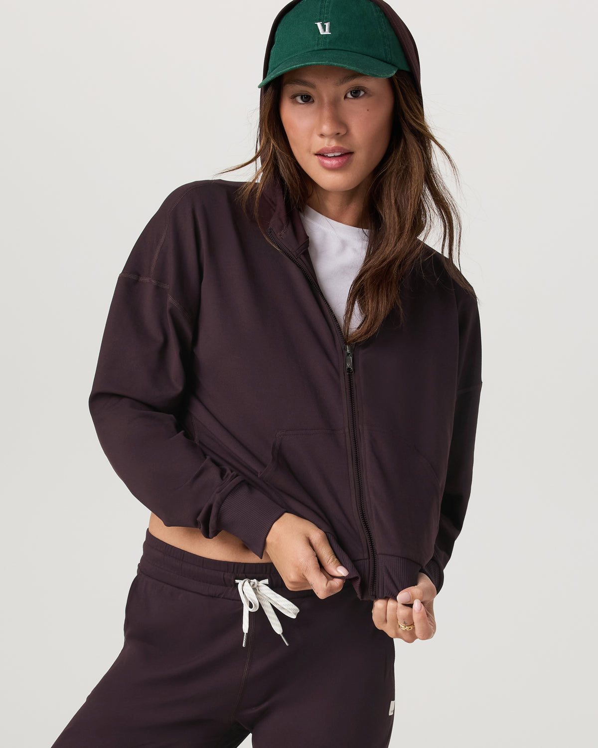 Halo Full Zip Hoodie Women's Raisin Hoodie | Vuori Sale