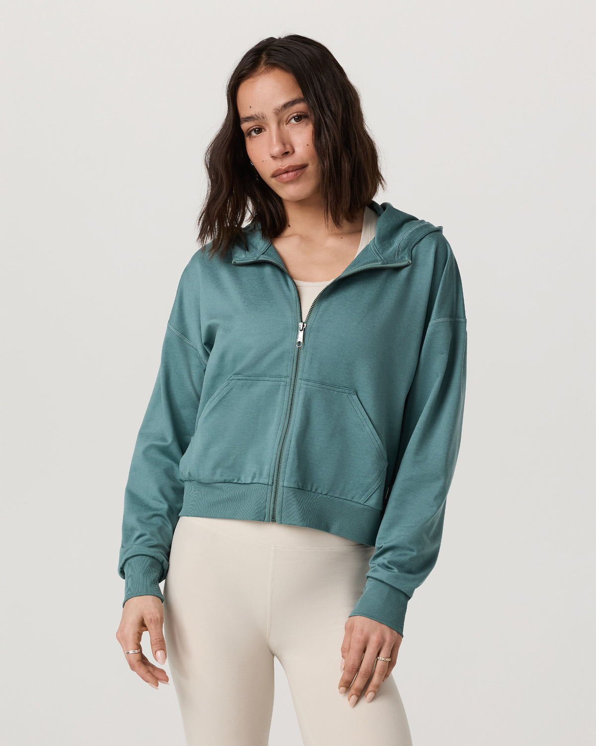Halo Full Zip Hoodie Women's Bluegrass Heather Hoodie | Vuori Outlet