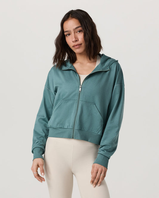 Halo Full Zip Hoodie Women's Bluegrass Heather Hoodie | Vuori Outlet