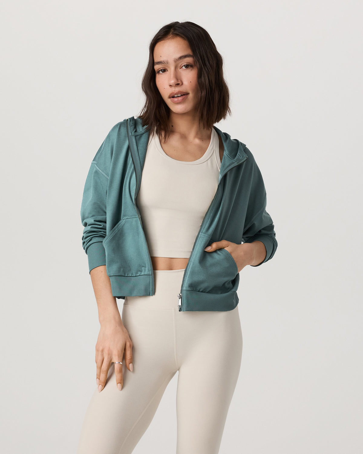 Halo Full Zip Hoodie Women's Bluegrass Heather Hoodie | Vuori Outlet