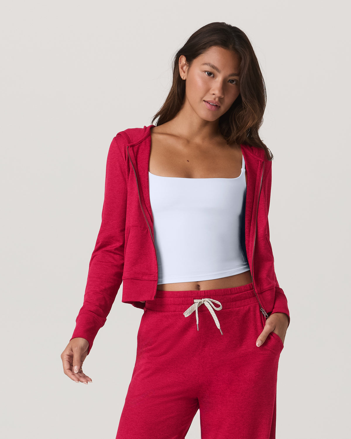 Halo Mini FZ Hoodie Women's Strawberry Heather Hoodie | Vuori Clothing