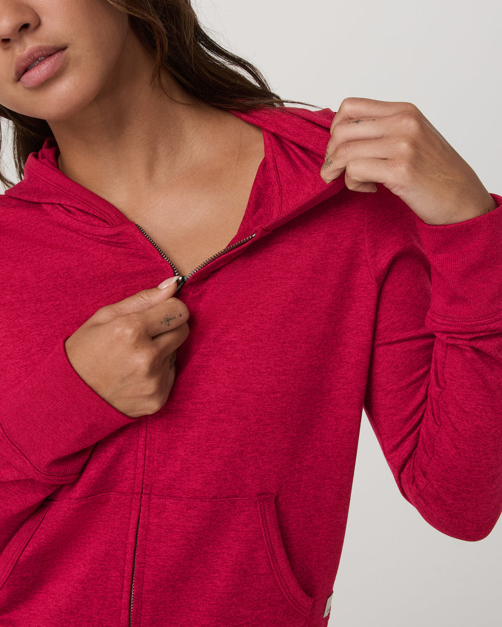 Halo Mini FZ Hoodie Women's Strawberry Heather Hoodie | Vuori Clothing