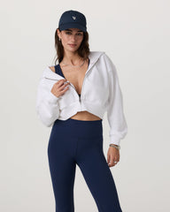 Restore Mini Full Zip Hoodie Women's White Jacket | Vuori Discount