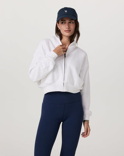 Restore Mini Full Zip Hoodie Women's White Jacket | Vuori Discount
