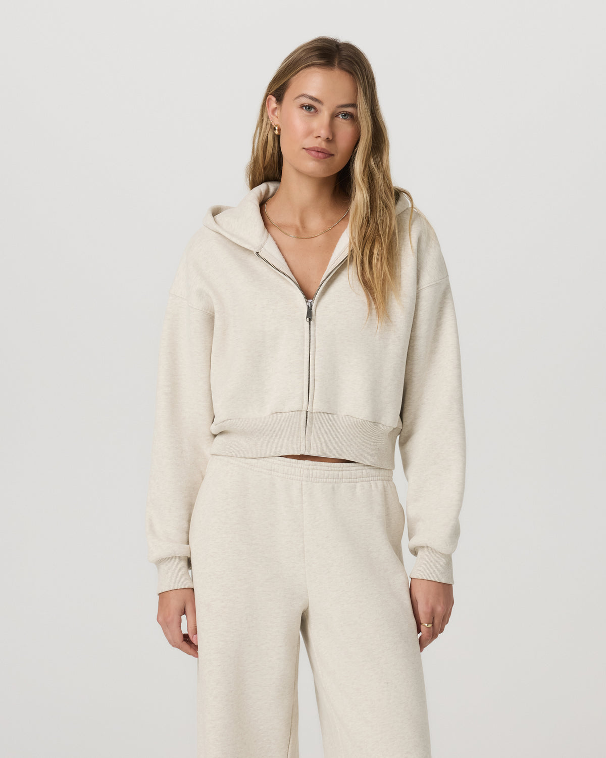 Restore Mini Full Zip Hoodie Bone Heather Jacket | Vuori On sale
